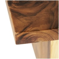 Blagovaonski stol od smeđeg drveta 7930 u pojednostavljenom stilu s bazom u obliku bloka, 1 komad