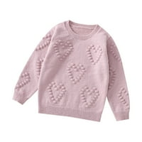 2 / pleteni džemper za djevojčice od 3 do 4 godine, 5 godina, 6 godina, 7 godina, dječja odjeća s uzorkom srca, ležerni topli puloveri