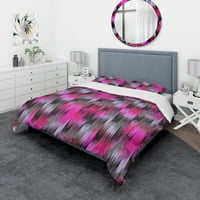 DesignArt 'Crni i Purple Ikat' Modern & Contemporary Duvet Cover Set