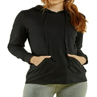 Ženski tanki pamučni lagani pulover s kapuljačom džemper top