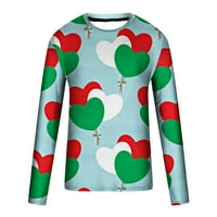 2. T / muški casual pulover s okruglim vratom s dugim rukavima majica s printom za Valentinovo, bluza za zabavu, rođendan, klub