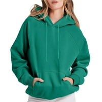 Plus size rasprodaja ženska majica s printom bluza s džepom jesenske majice s kapuljačom na kopčanje pulover