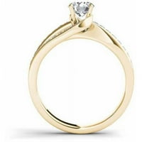 Carat T.W. Dijamantski zaobilazni klasični zaručnički prsten od 14KT žutog zlata