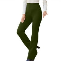 Duge hlače za žene, ženske pripijene lepršave hlače za slobodno vrijeme u punoj boji, lepršave hlače, jednobojne hlače u vojničkoj