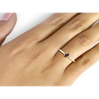 Nakit s rubin prstenom od $ 0. Karatni Rubin, srebrni prsten s pozlaćenim 14 karata i bijelim dijamantnim naglaskom-prstenovi s draguljima
