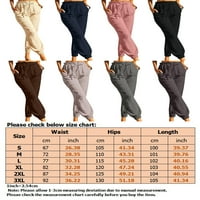 Ženske hlače visokog struka, široke hlače za slobodno vrijeme, ravne ženske Ležerne jednobojne široke hlače za slobodno vrijeme,