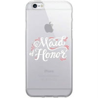 Umjetnik ispisuje Clear telefon za Apple iPhone 6 6s, sluškinja, ružičasta i bijela