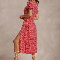 Rasprodaja ljetnih haljina za žene, cvjetna haljina s printom kratkih rukava, labavi Maksi četvrtastog kroja, 92-a, modna elegantna