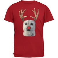 Smiješni pasji jelen ružni Božićni džemper crvena majica za odrasle