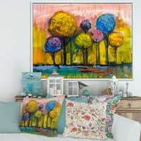 DesignArt 'Šarena pejzažna stabla Impressionist IV' Moderno uokvirena platna zidna umjetnička tiska