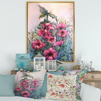DesignArt 'cvjetanje cvjetova hibiskusa u divljim' tradicionalnim uokvirenim platnenim zidnim umjetničkim printom