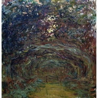 Monet, Claude Black uokvirena suvremena muzejska umjetnička gravura pod nazivom Lalle de Rosier u Giverniju