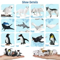 Mini figurice morskih životinja, realistične figurice životinja Arktičkog oceana, plastične oceanske minijaturne igračke, set za
