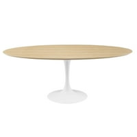 Ovalni blagovaonski stol od 78, smeđe-bijeli
