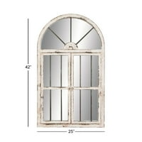 Zidno ogledalo s prozorskim prozorom od bijelog drveta, 25 42