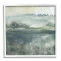 ; Maglovito pejzažno slikarstvo apstraktna Vremenska vegetacija umjetnički tisak u bijelom okviru zidna umjetnost, dizajn Carol Robinson