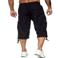 Muške Casual teretne kratke hlače ispod koljena, široke Capri teretne kratke hlače s više džepova na dnu