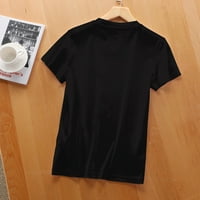 Modna ženska majica s grafičkim printom od 0% US, Majica kratkih rukava jedinstvenog dizajna udoban je i moderan ljetni top
