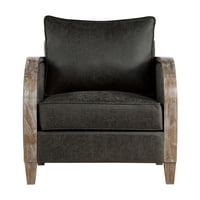 Akcentna stolica A. M. s poliranim presvlakama od mikrovlakana, Tamno siva
