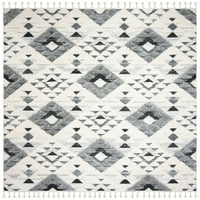 Marokanski geometrijski tepih s resicama u boji Bjelokosti, 8 '10'