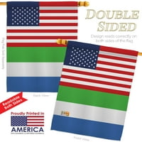 Zastava kuće prijateljstva Sierra Leonea i SAD-a Nacionalni dvostrani natpis za dvorište