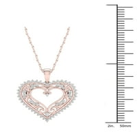 13-karatni carski dijamant od ružičastog zlata od 10 karata, filigranska ogrlica od srca