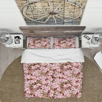 DesignArt 'Pink cvjetanje cvjetova' Sažetak pokrivača s pokrivačem