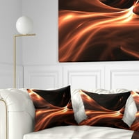 Designart smeđi apstraktni topli fraktalni dizajn - Sažetak jastuka za bacanje - 18x18