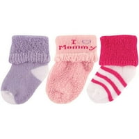 Frotirne čarape za novorođene dječake i djevojčice u 3 pakiranja, Odaberite svoju boju
