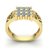 Muški neobični prsten za godišnjicu zaruka s prirodnim dijamantom okruglog reza od 0,5 karata u čvrstom ružičastom, bijelom ili žutom