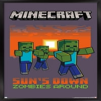 Minecraft-zombiji oko 16.5 24.25 uokvireni Poster od mn