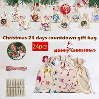 Brončana božićna torba od konopa s digitalnom ikonom odbrojavanja 24pcs