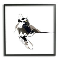 Minimalistička mačka koja se izležava u fotelji, portret kućnog ljubimca, slika životinja i insekata, umjetnički tisak u crnom okviru,