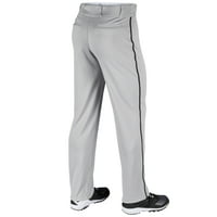 Bejzbolske hlače s otvorenim dnom s pletenicom, za odrasle od 2NB, sive s crnom pletenicom
