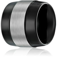 Sapphire volfram crni završetak dvobojnih udobnosti fit vjenčanih bendova prstenovi za muškarce, veličina 9.5