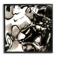 Stupell Industries svjetlucava apstrakcija sjajne vode jednobojne sive crne boje, 17, dizajnirao Alonzo Saunders