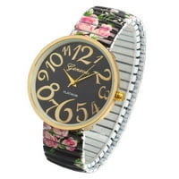 Luksuzna ženska elastična narukvica s cvjetnim uzorkom kvarcni ručni sat
