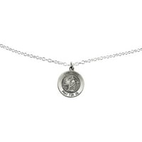 Primal Silver Sterling Silver Antiqued Saint Luke medalja na kablovskom lancu