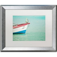 Zaštitni znak likovna umjetnost Aruba Boat Canvas Art by Yale Gurney, White Matte, Silver Frame