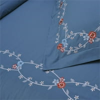 Vrhunski set pokrivača za poplune od pamučnog kepera, A. C., Plava
