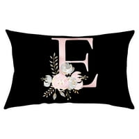 Jastučnice s engleskom abecedom i cvjetnim jastučnicama, Crna jastučnica za bacanje
