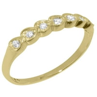 Ženski prsten od žutog zlata 18K britanske proizvodnje, prsten vječnosti s kubičnim cirkonijem - opcije veličine-veličina 7,5