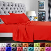 Set posteljine, serija set posteljine s dubokim džepom, Mikrovlakana, Kraljevska veličina, crvena