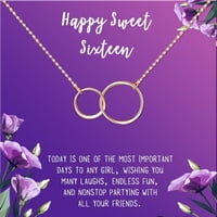 Anavia Happy Sweet šesnaest ogrlica, poklon čestitke za 16. rođendan, poklon za rođendan kćeri, slatka ogrlica za djevojku- [Srebrna