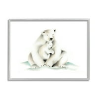 Stupell Industries Slatka crtana beba Polarni medvjed Obiteljski zoološki vrt slika životinja, 14, Dizajn studija Q