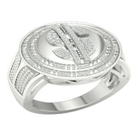 Imperial 1 3CT TDW Diamond 10K bijelo zlato muški dolar prsten
