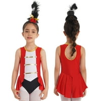 Djevojačka cirkuska igraonica karnevalski kostim za Noć vještica plesni kupaći kostim s mini cilindrom set od 6 godina-crveni 16