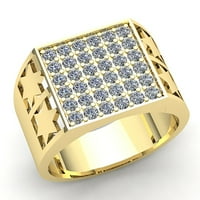 Muški vjenčani prsten za godišnjicu s prirodnim dijamantom okruglog reza od 0,5 karata u čvrstom ružičastom, bijelom ili žutom zlatu