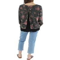 Style & Co. Ženski puloveri s cvjetnim printom s prorezom straga