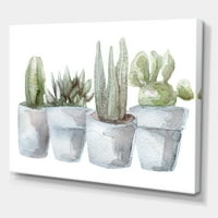 Sočne i kaktusne kućne biljke v slikanje platna umjetnički tisak